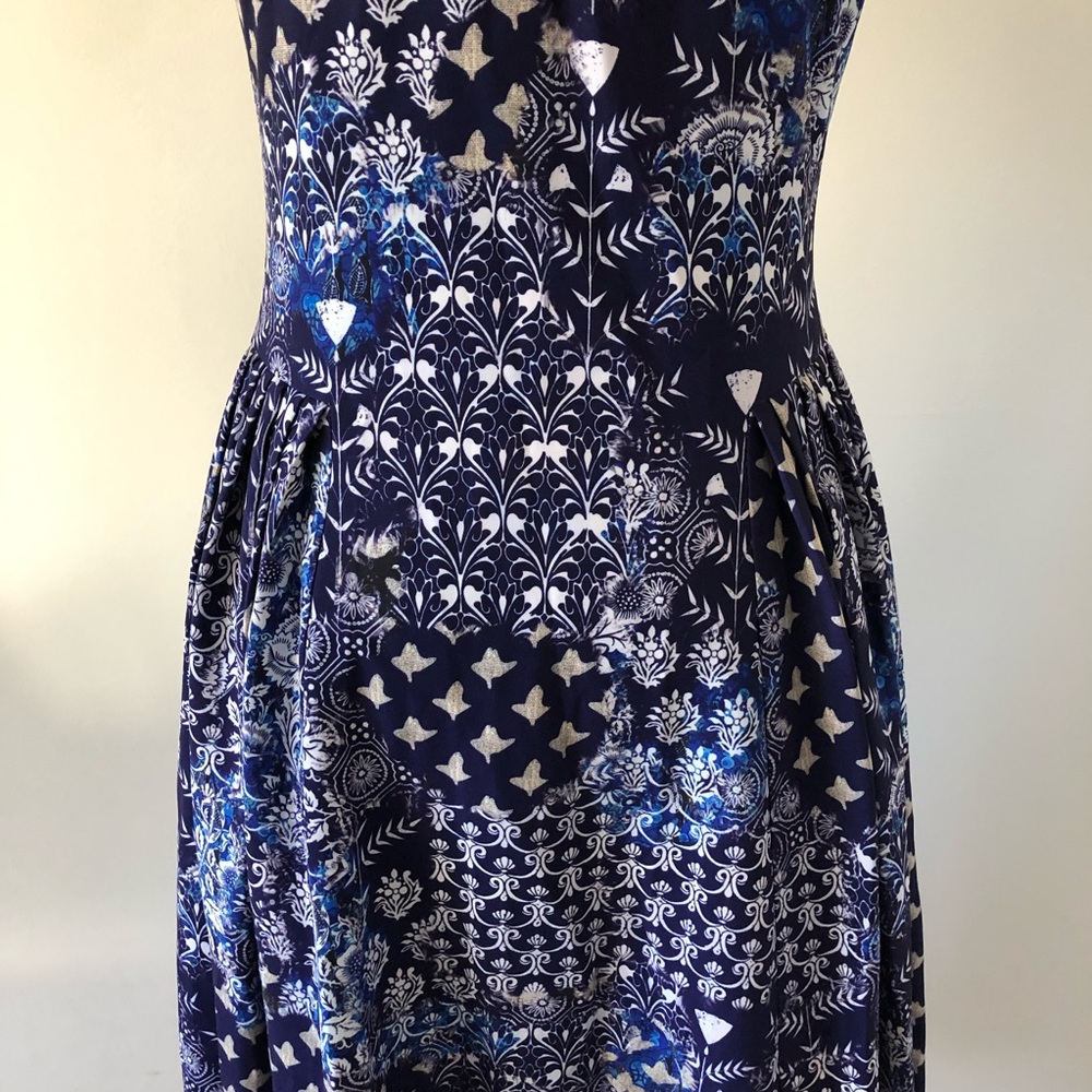 Anthropologie Payal Jain MIDI Dress Batik Blue‎ 6 - Picture 7 of 9